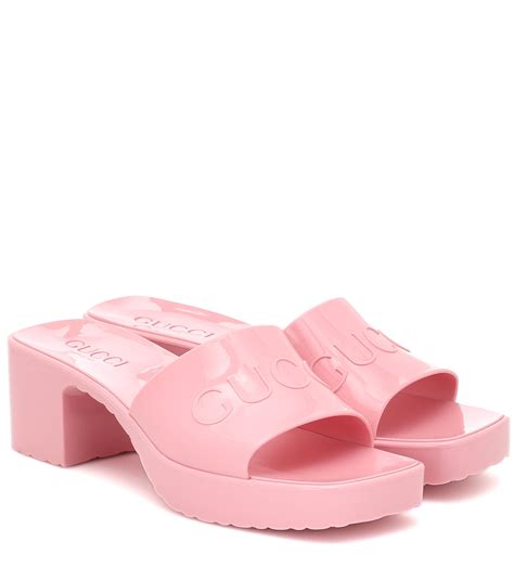 gucci sandals pink rubber|Gucci closed toe sandals.